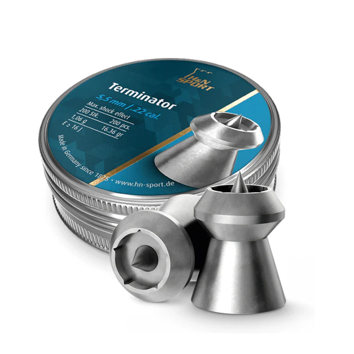 H&N Sport Terminator – Balines Hollow Point en Estrella 5,5mm .22 cal – 200 pzas
