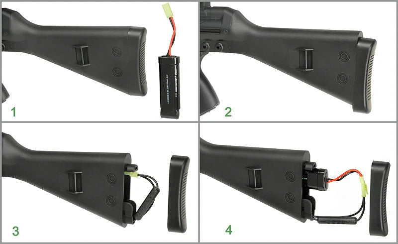 JG G3 RAS AEG - Istruzioni inserimento batteria nel calcio