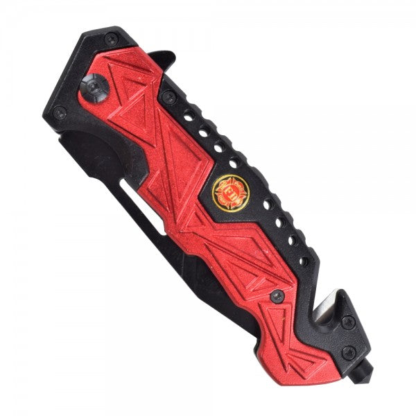 Coltello Fire Dept apertura assistita lama in acciaio impugnatura in lega di alluminio