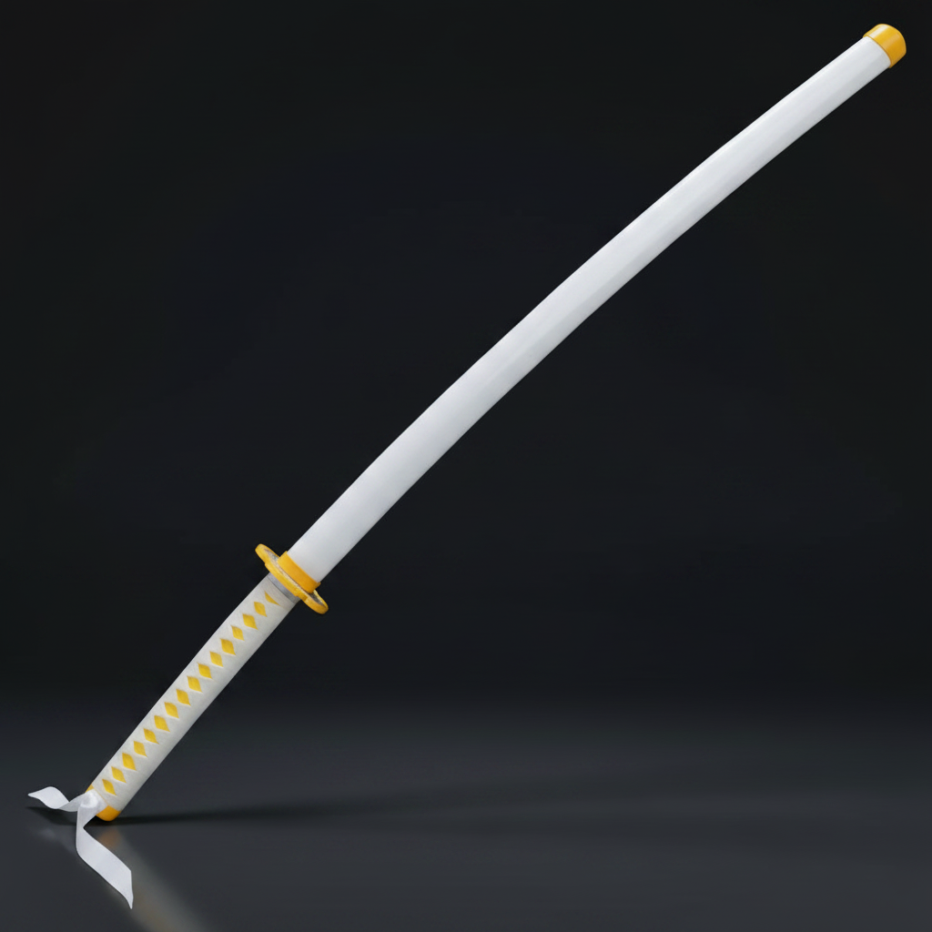 Katana Zenitsu – Fodero bianco sfondo scuro