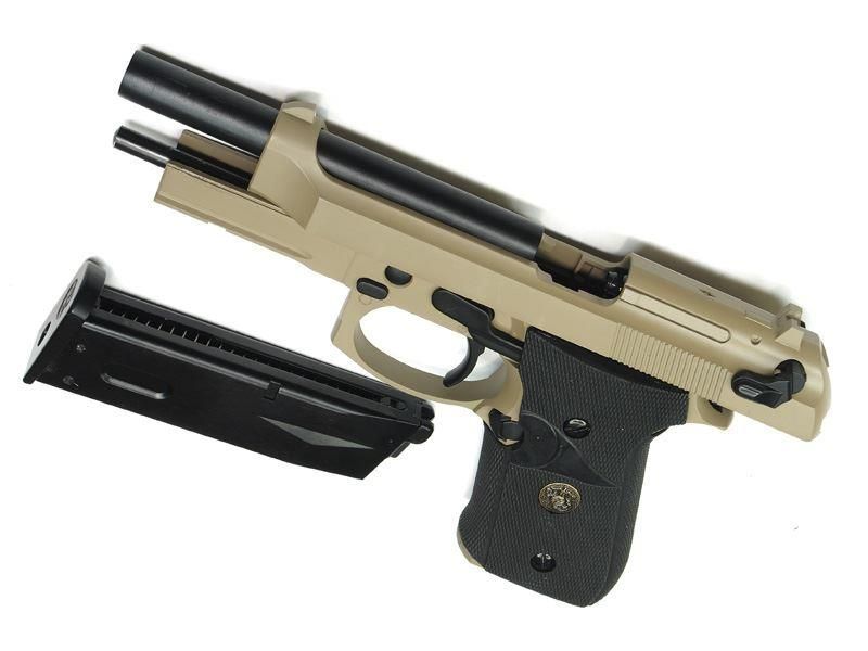 Beretta 92F Tan - Pistola profesional de gas Blowback totalmente metálica