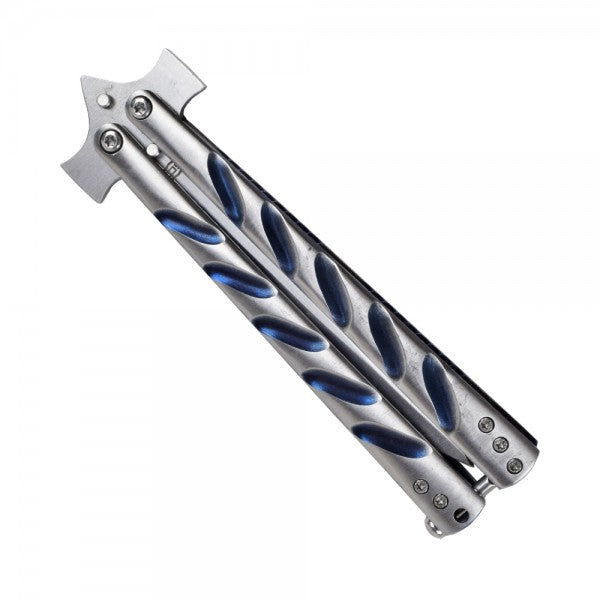 Coltello Butterfly Da Lancio Lama In Acciaio, Manico in Metallo