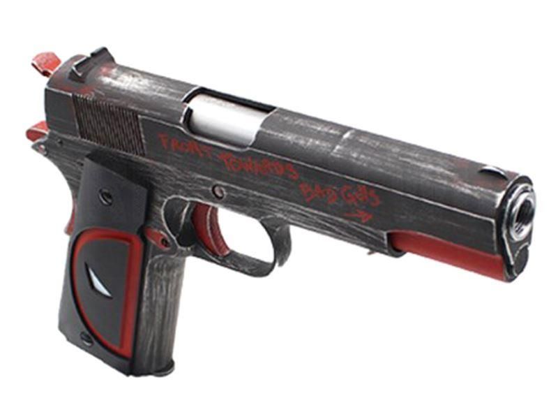Pistola de airsoft Colt 1911 Deadpool Gas Blowback totalmente metálica