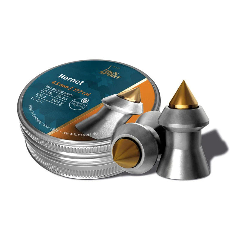 H&N Sport Hornet – Balines de Punta Dorada para Aire Comprimido 4,5mm .177 cal – 225 pz