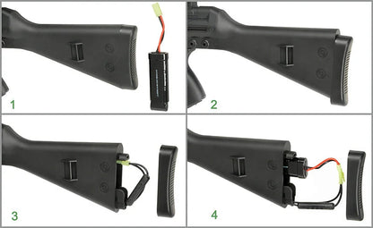 JG G3 RAS AEG - Istruzioni inserimento batteria nel calcio