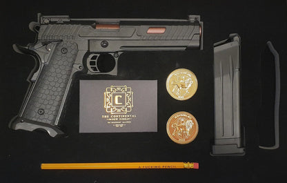 Pistola Airsoft JW3 Baba Yaga Gas Blowback Full Metal | Hi-Capa | 301-350 FPS | Collector Box in Legno