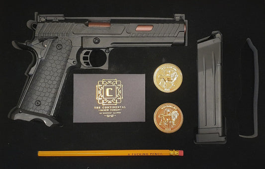 Pistola Airsoft JW3 Baba Yaga Gas Blowback Full Metal | Hi-Capa | 301-350 FPS | Collector Box in Legno
