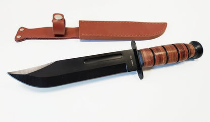 Cuchillo de caza original Rambo III con funda de cuero auténtico 