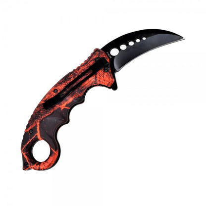 Coltello Karambit Apertura Lama Assistita Colore Arancione