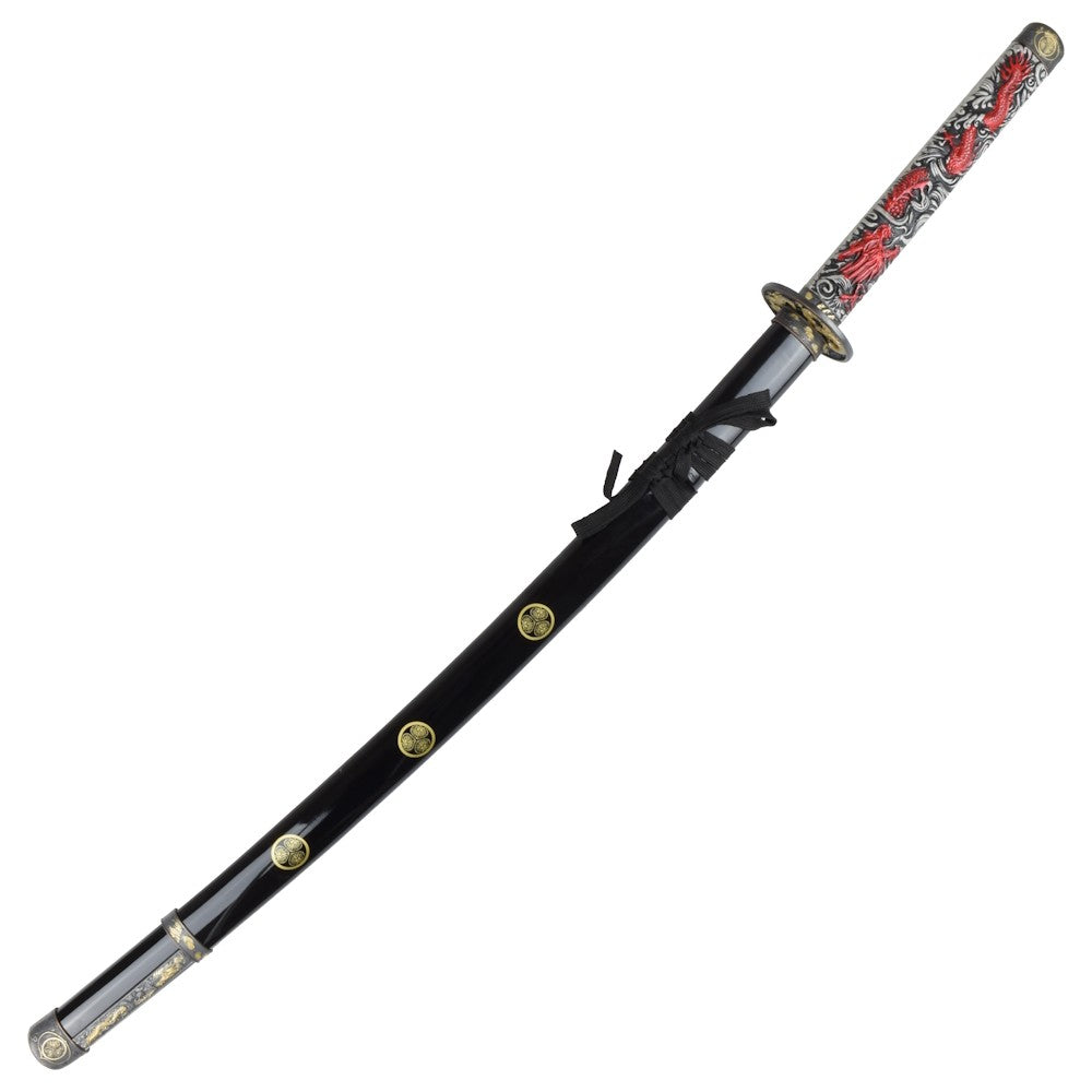 Katana Giapponese Samurai Cerimonia con Dragone, 103 cm Lama in Acciaio
