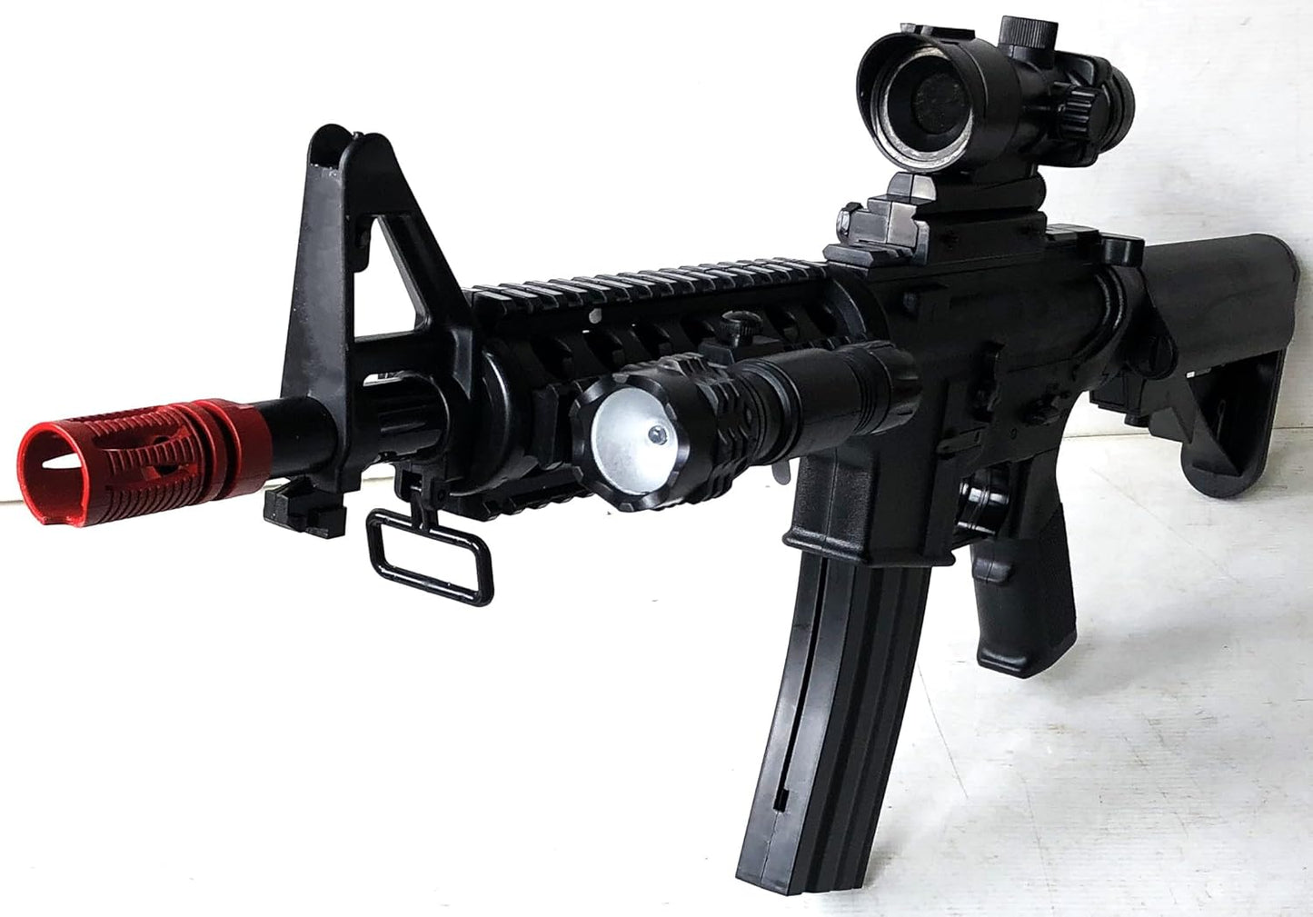 Fucile M4 a Molla Con Red Dot e Torcia