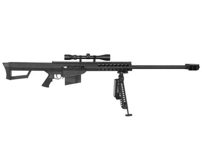 Rifle de francotirador Barrett Galaxy M82A1 con mira telescópica y bípode