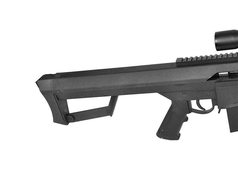 Rifle de francotirador Barrett Galaxy M82A1 con mira telescópica y bípode