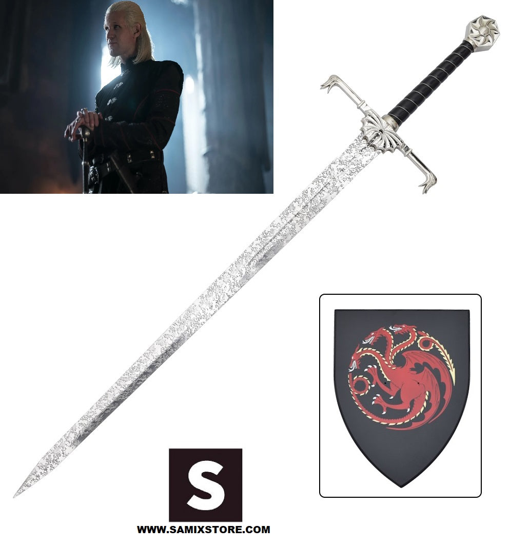 House Of The Dragon Spada Blackfyre dei Targaryen 115 cm Lama In Acciaio