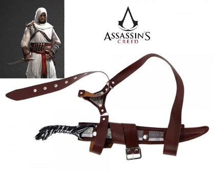 Pugnale Assassin's Creed  53 cm con Fodero in Pelle Lama In Acciaio