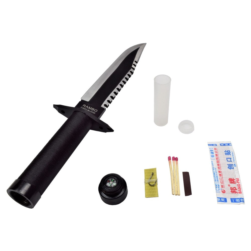 Coltello Da Caccia Rambo 1 Originale Con Kit di Sopravvivenza