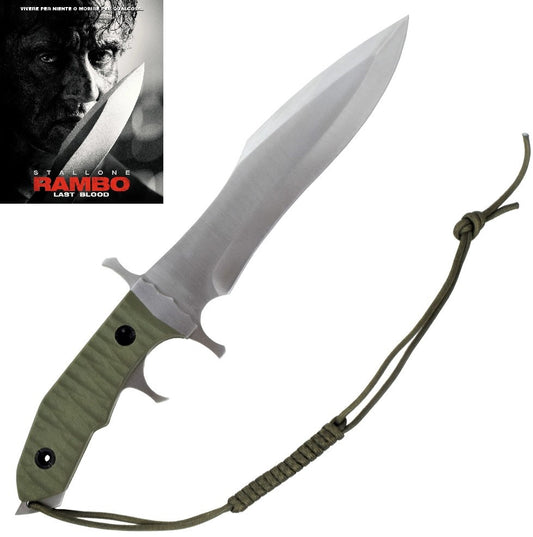 Coltello Da Caccia Rambo V Originale Con Fodero in Vero Cuoio