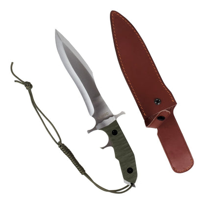 Coltello Da Caccia Rambo V Originale Con Fodero in Vero Cuoio