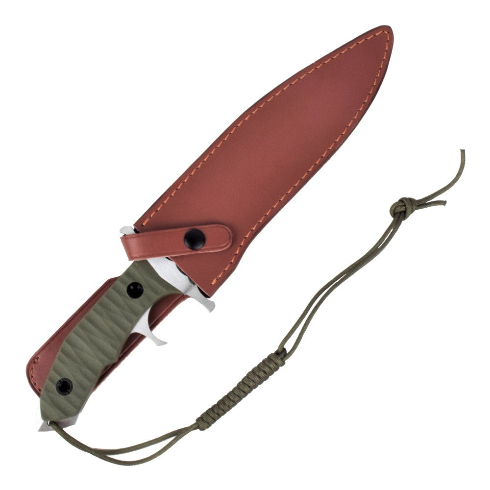Coltello Da Caccia Rambo V Originale Con Fodero in Vero Cuoio