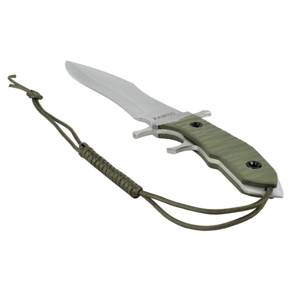 Coltello Da Caccia Rambo V Originale Con Fodero in Vero Cuoio