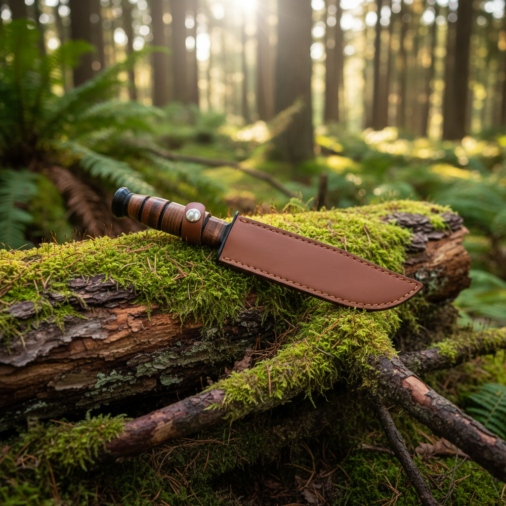 Coltello KA-BAR su sfondo forestale