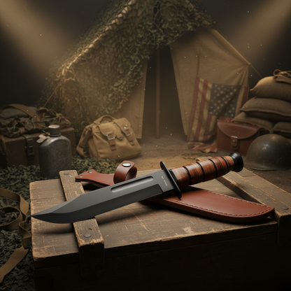 Coltello KA-BAR su sfondo militare tattico