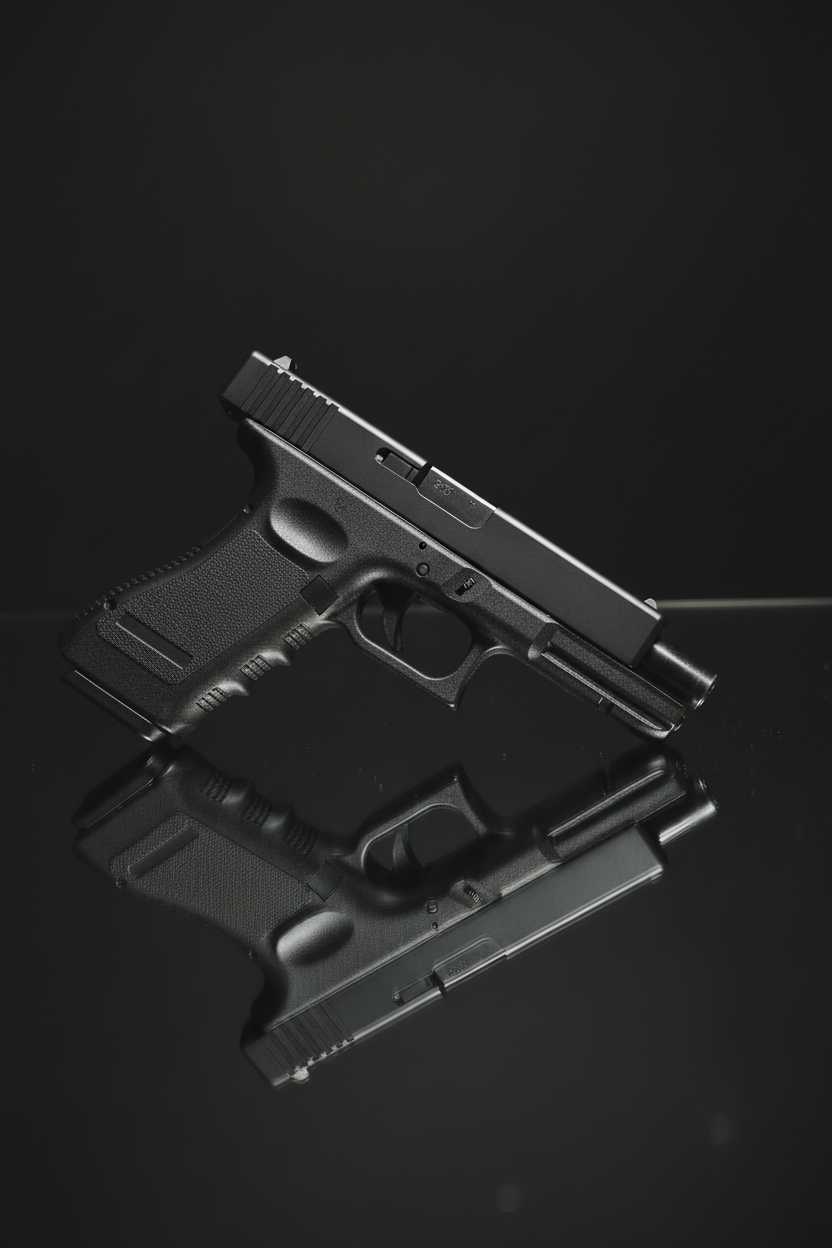 Glock 17 sfondo scuro specchio