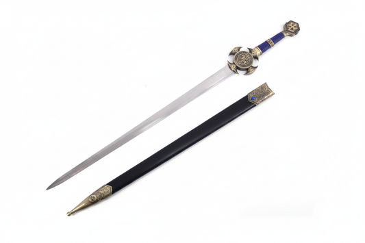 Spada Crusader con fodero affiancato