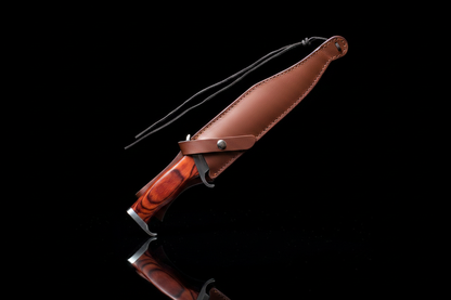 Cuchillo de caza Rambo III con hoja de acero 285mm y funda de cuero genuino – réplica original