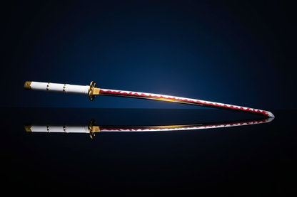 Katana Ame no Habakiri von Kozuki Oden aus One Piece – 105 cm Replik mit weißer und goldener Scheide