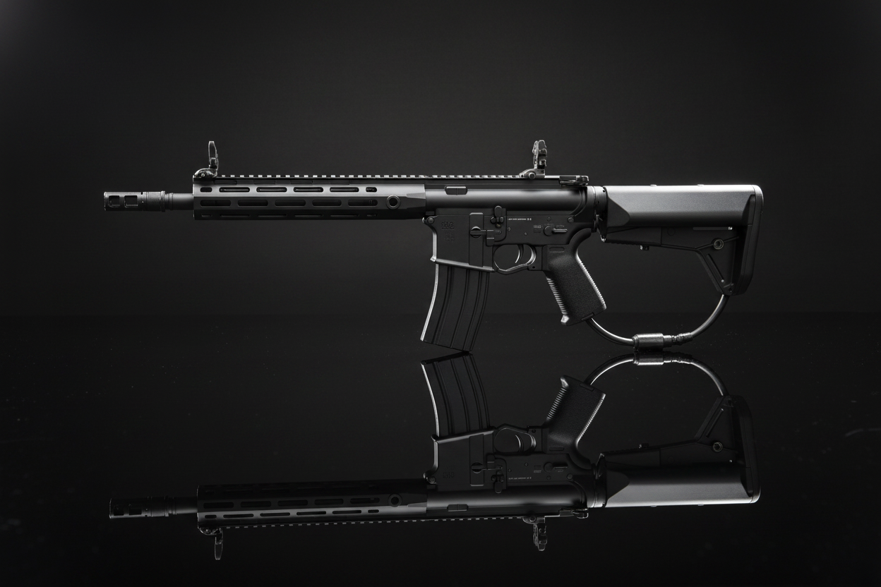 CYMA M4 10.5 M-LOK HPA Tracer – sfondo scuro piano a specchio