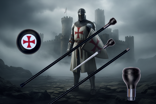 Bastone da Passeggio Animato Templare con sfondo cavaliere medievale