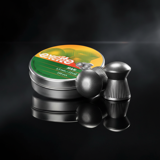 H&N Excite HAAI piombini testa tonda 5,5mm 250pz su sfondo scuro con piano a specchio
