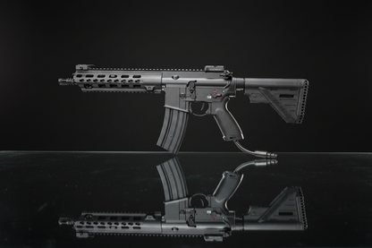 Double Bell M416 Keymod Short HPA – sfondo scuro piano a specchio