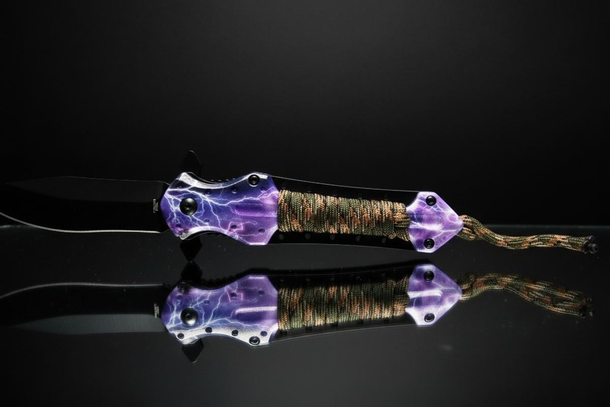 Thunder Blade coltello tascabile servoassistito Cougar Collection – dettaglio impugnatura