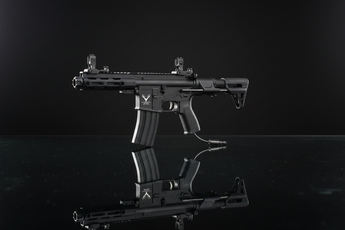 Huntsman Tactical RONIN M4 PDW HPA – sfondo scuro piano a specchio