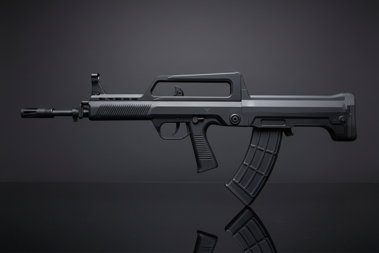 Huntsman Arms Type 95 PCP - sfondo grigio scuro piano a specchio