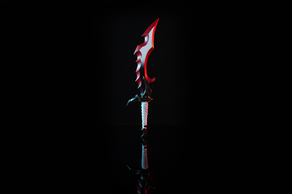 Spada Sung Jin-Woo Solo Leveling replica foam 60 cm – lama nera con bordi rossi seghettati