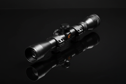 Cannocchiale Gamo LC4x32WR con scritta Gamo e 4x32 visibili - ottica tattica nera con attacchi 11mm su sfondo scuro