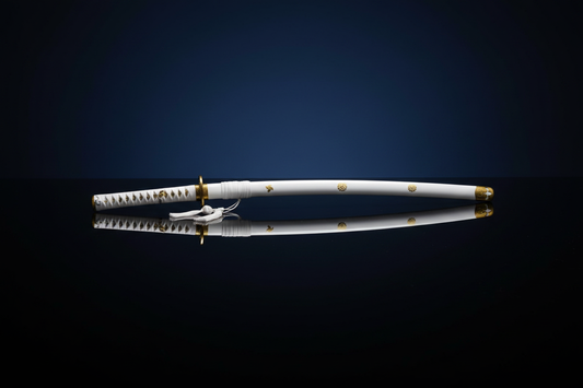 Katana Ame no Habakiri di Kozuki Oden da One Piece – replica 105 cm con fodero bianco e oro
