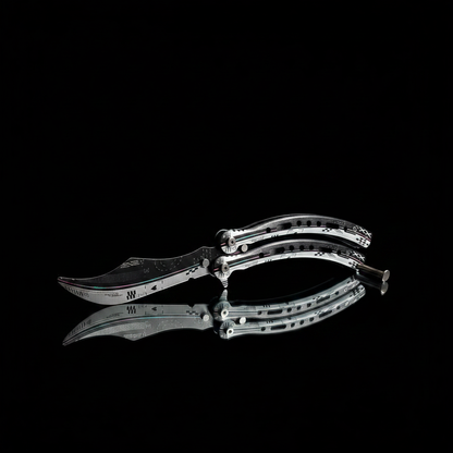 Coltello butterfly trainer in acciaio non affilato per allenamento balisong – lunghezza 23 cm