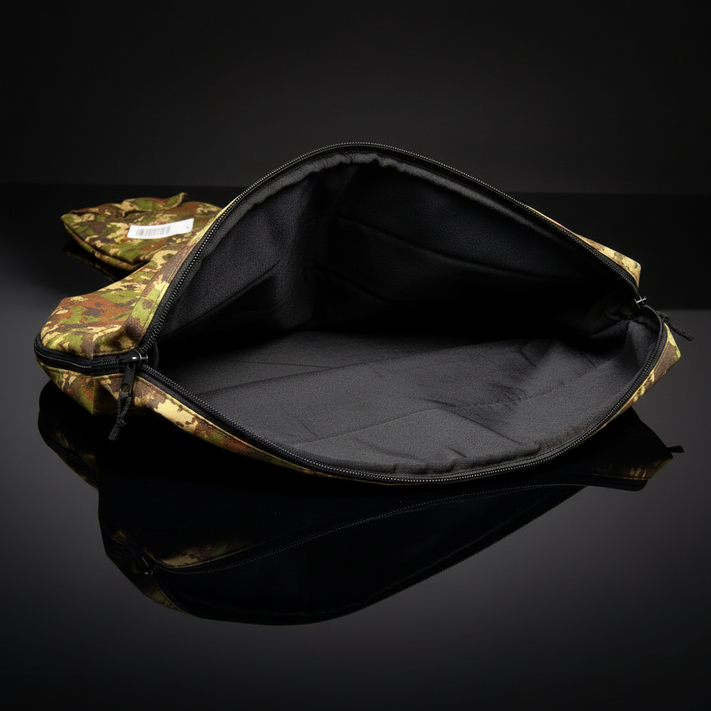 Custodia per balestra in Cordura vegetato 98x76cm su sfondo scuro con piano a specchio