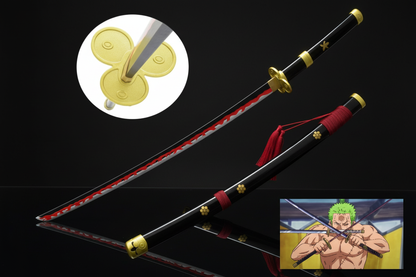 Katana Enma Zoro – Sfondo Nero Piano a Specchio