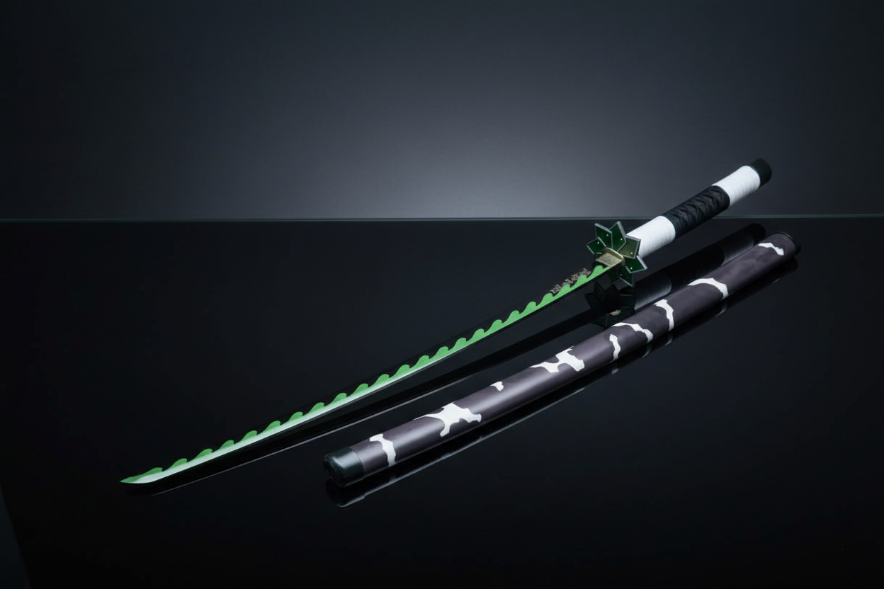 Katana sfondo scuro specchio