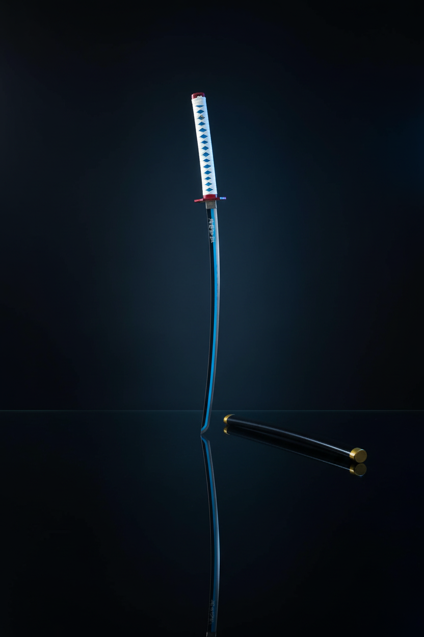 Katana verticale con riflesso