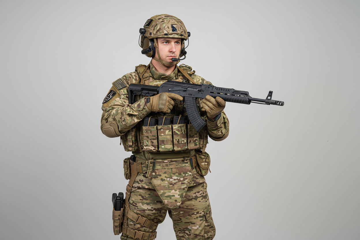 Militare con AK-47