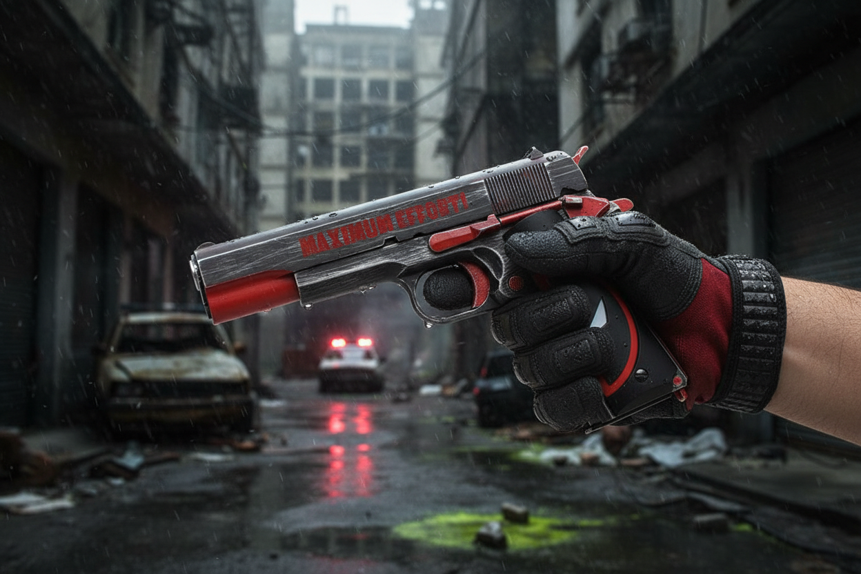Pistola Beretta M92 BIOHAZARD impugnata