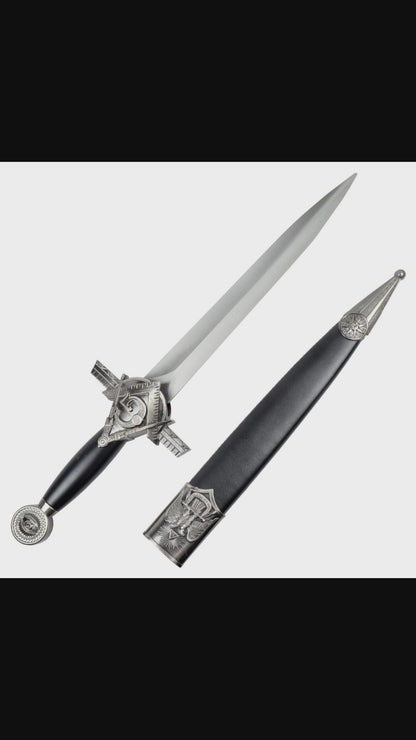 Pugnale Massonico Argentato Lama In Acciaio