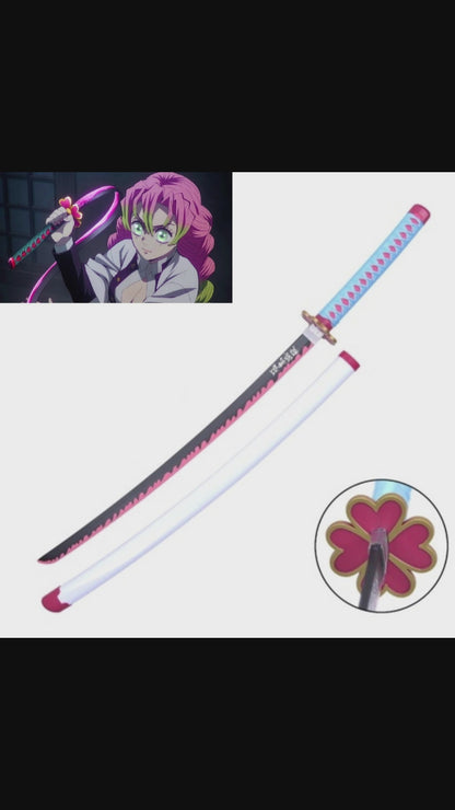 Demon Slayer Mitsuri Kanroji Katana 103cm para coleccionistas, cosplay, fanáticos