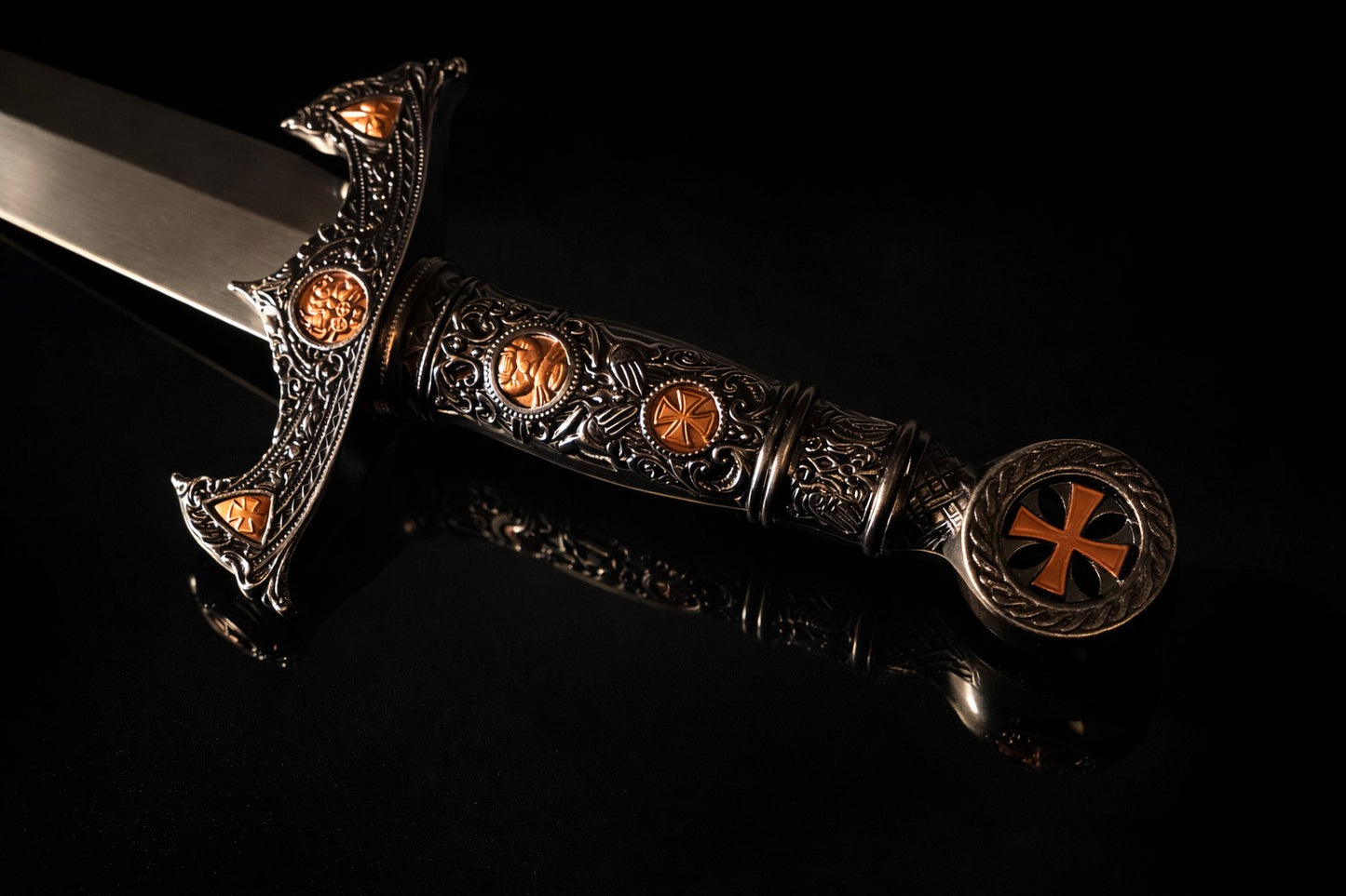Pugnale Storico Templare Lama in Acciaio 40 cm